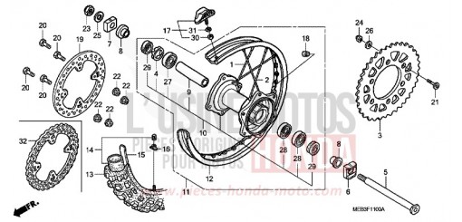 REAR WHEEL CRF450R4 de 2004